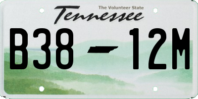 TN license plate B3812M