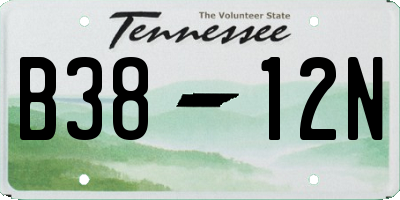 TN license plate B3812N