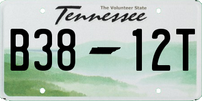 TN license plate B3812T