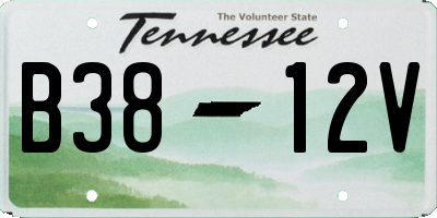 TN license plate B3812V