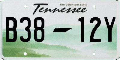 TN license plate B3812Y