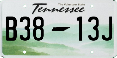 TN license plate B3813J