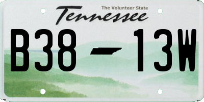 TN license plate B3813W
