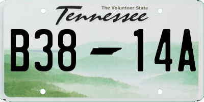 TN license plate B3814A