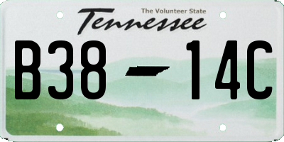 TN license plate B3814C