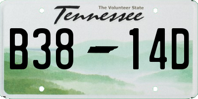 TN license plate B3814D