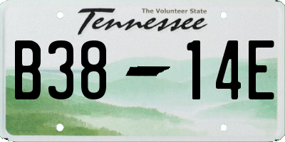 TN license plate B3814E
