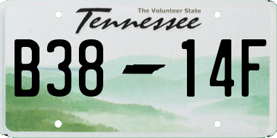 TN license plate B3814F