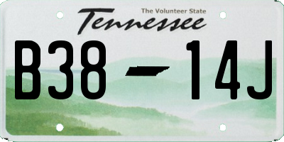 TN license plate B3814J