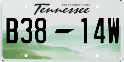 TN license plate B3814W