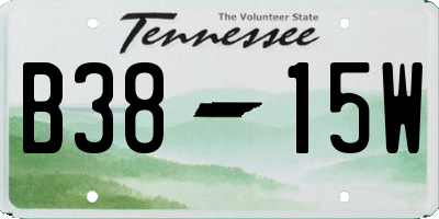 TN license plate B3815W