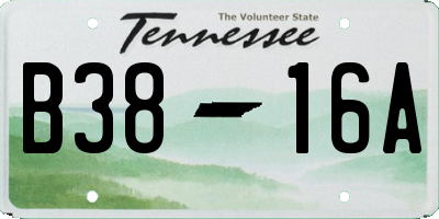 TN license plate B3816A