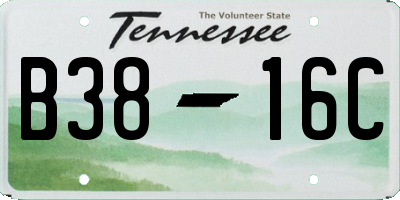 TN license plate B3816C