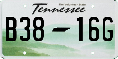 TN license plate B3816G