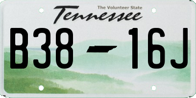 TN license plate B3816J