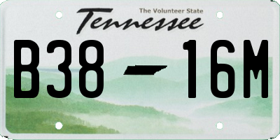 TN license plate B3816M