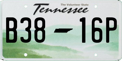 TN license plate B3816P