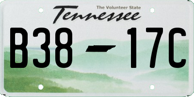 TN license plate B3817C