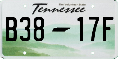 TN license plate B3817F