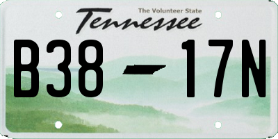 TN license plate B3817N
