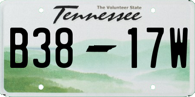 TN license plate B3817W