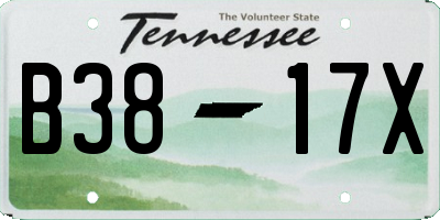 TN license plate B3817X
