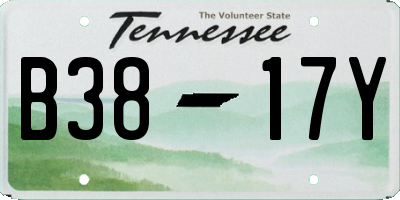 TN license plate B3817Y