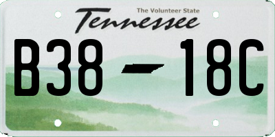 TN license plate B3818C
