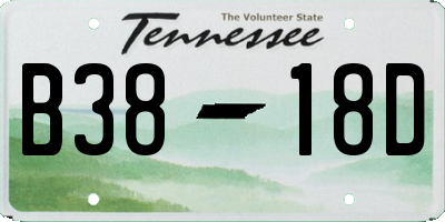 TN license plate B3818D