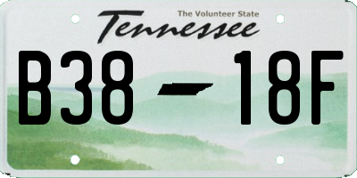 TN license plate B3818F