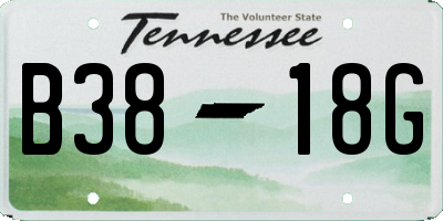TN license plate B3818G