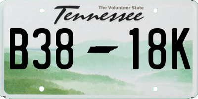 TN license plate B3818K