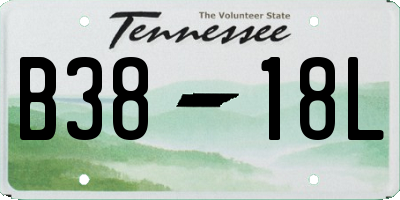 TN license plate B3818L