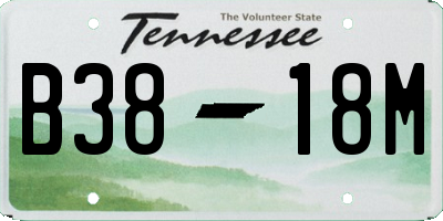 TN license plate B3818M