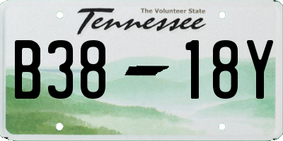 TN license plate B3818Y