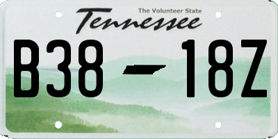 TN license plate B3818Z