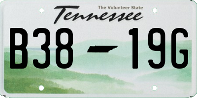 TN license plate B3819G