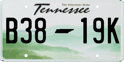 TN license plate B3819K