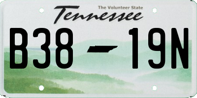 TN license plate B3819N