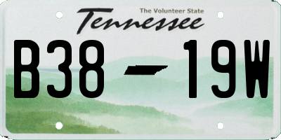 TN license plate B3819W