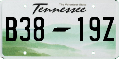 TN license plate B3819Z