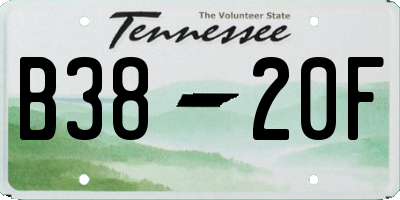 TN license plate B3820F