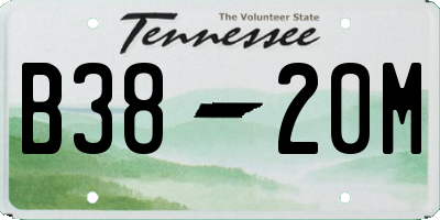 TN license plate B3820M