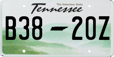 TN license plate B3820Z