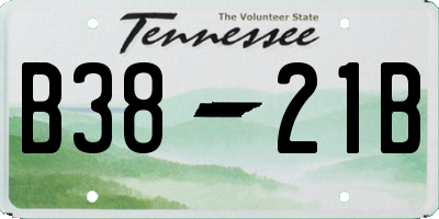 TN license plate B3821B