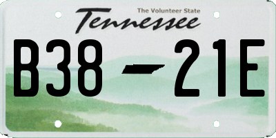TN license plate B3821E