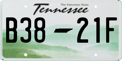 TN license plate B3821F