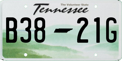 TN license plate B3821G
