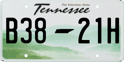 TN license plate B3821H