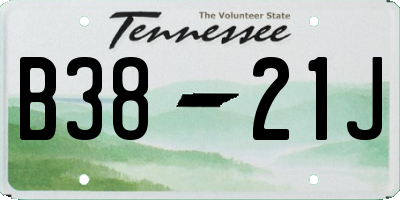 TN license plate B3821J